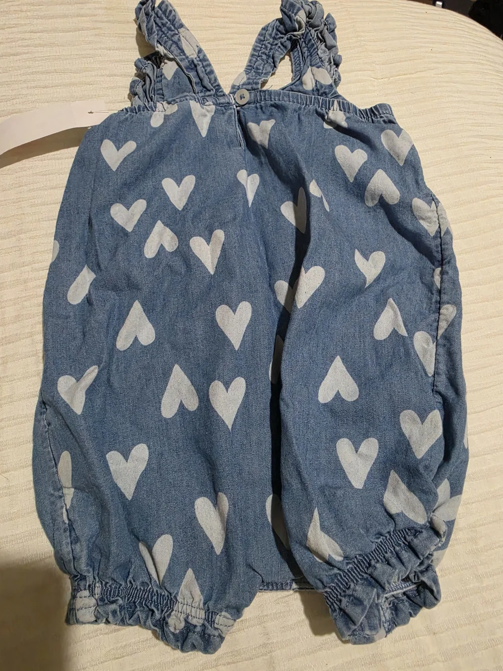 Carter's Blue Denim Heart Print Romper Size 6m